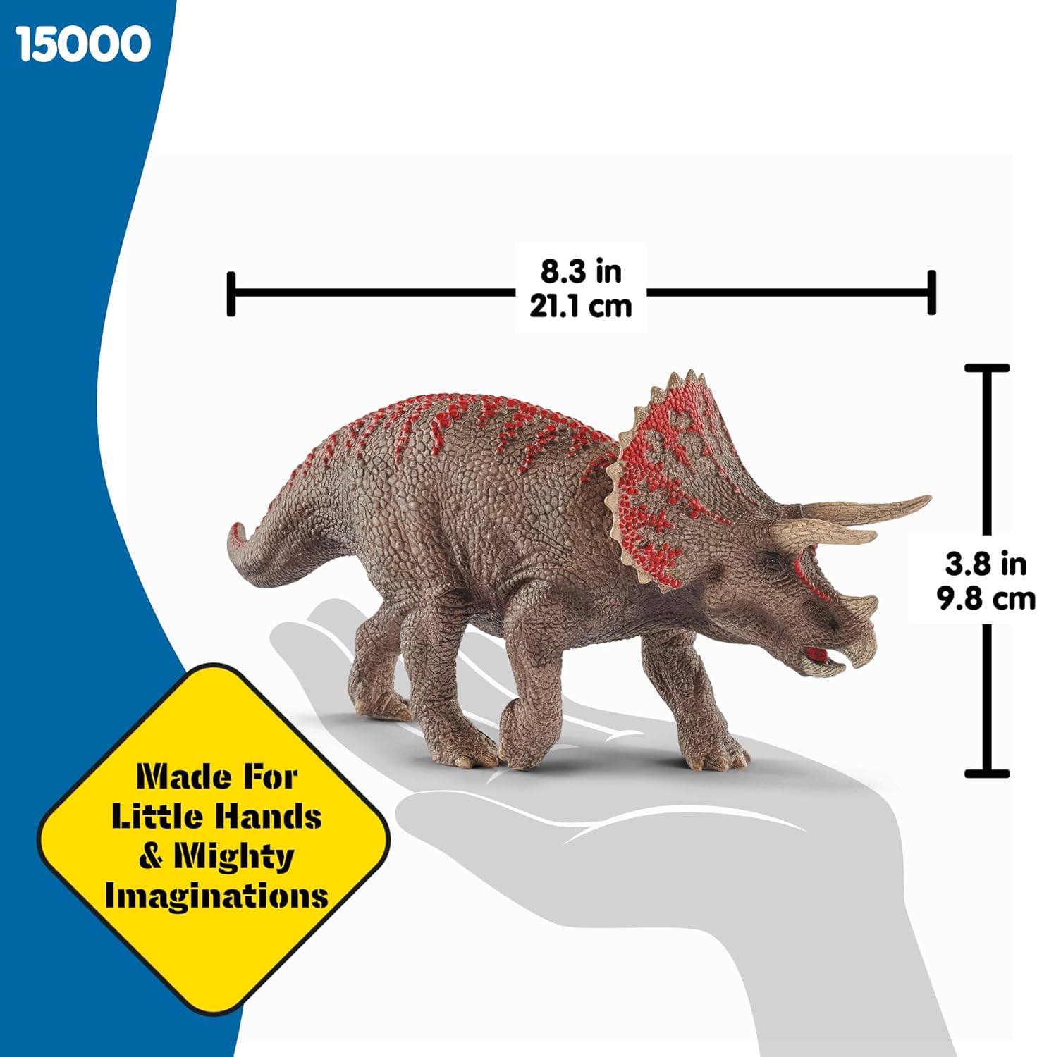 Schleich Dinosaurs 4" Realistic Triceratops Dinosaur Figure