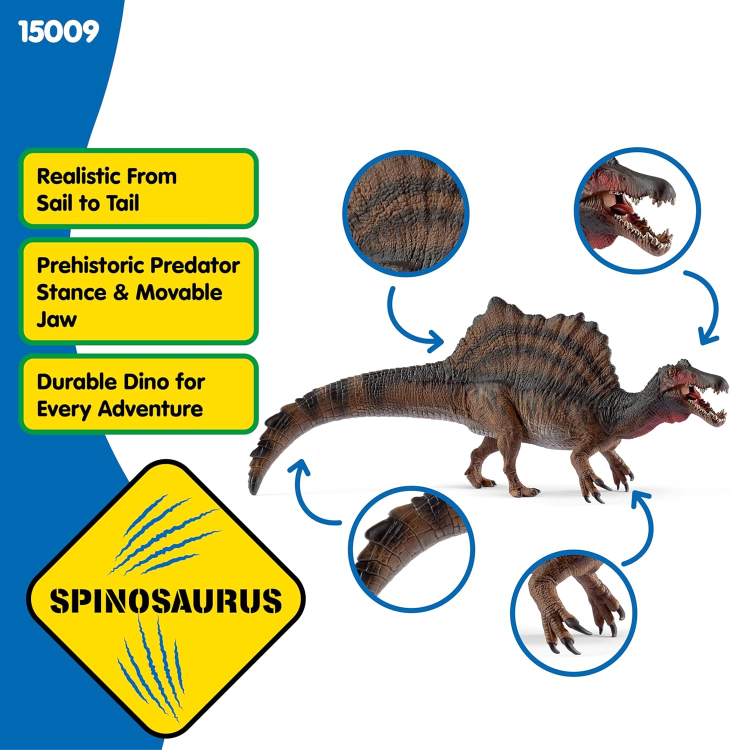 Schleich Dinosaurs 12” Spinosaurus Action Figure with Movable Jaw