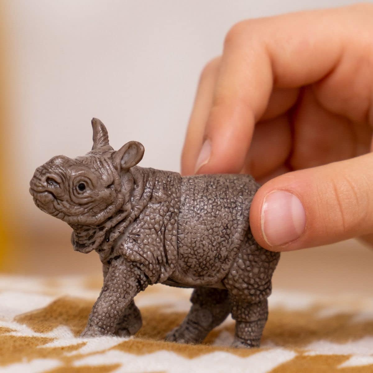 Schleich Wild Life Realistic Baby Indian Rhinoceros Figurine