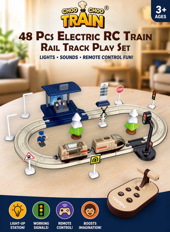 Choo Train - Remote Control Electric Train Track Set - 48 Pcs
