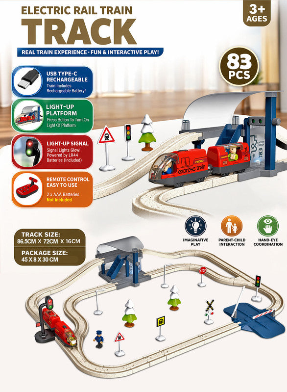 Choo Train - Remote Control Electric Train Track Set - 83 Pcs