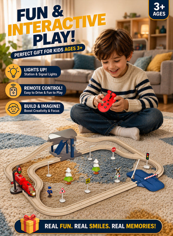 Choo Train - Remote Control Electric Train Track Set - 83 Pcs