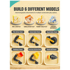 Feelo - 6-In-1 Urban Engineering Vehicle Big Building Block Set - Multicolor - 141 Pcs