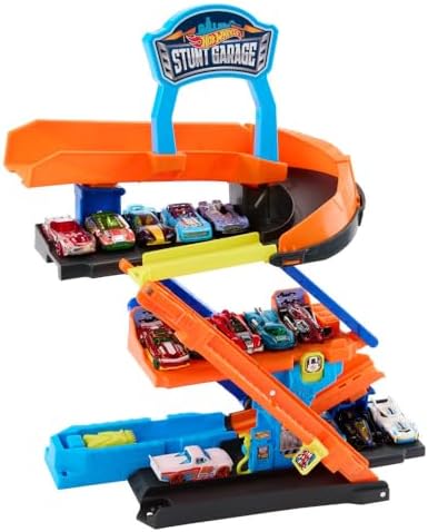 Hot Wheels City Toy Car Track Set, Transforming Stunt Garage Playset & 1