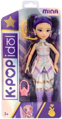 K-POP IDOL Mina Fashion K-Pop Starlight Doll, Purple Hair with Anklets, 3 Accessories to