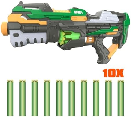 Hip Shot Falcon Clip Automatic Dart Blaster Toy with 10 Soft Darts for Kids, Battery