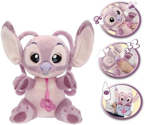 Baby Paws Disney Angel Interactive Plush Toy, Cute Interactive Plush Toy that Makes