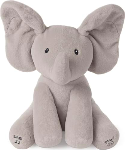 GUND Animated Flappy the Elephant Stuffed Animal Plush, Grey, 30.5 cm