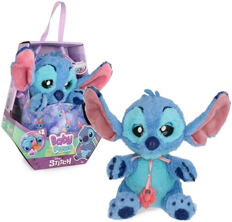 IMC Toys BABY PAWS Stitch Interactive Plush with Sound Function when Opening and Closing