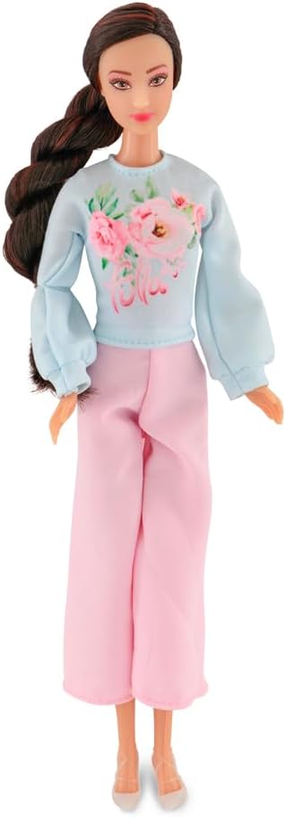 Fulla Doll with Living Room Set Includes Sofa, Cushions, Tea Cups, Lamp, Flowers and Phone & Cozy Room Playset for