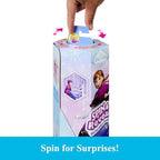 Mattel Disney Frozen Anna Fashion Doll Set Spin & Reveal with 11 Surprises Including 5