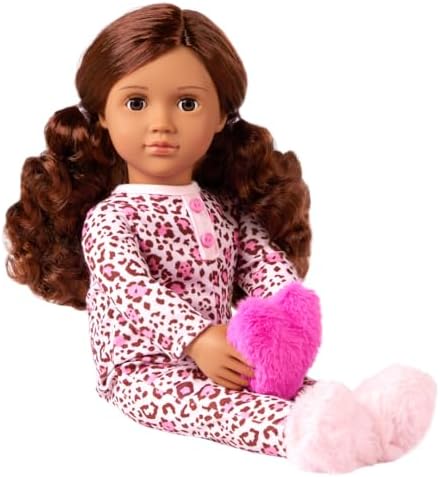 Our Generation Doll w/Leopard Pajama & Heart Pillow, Gracia