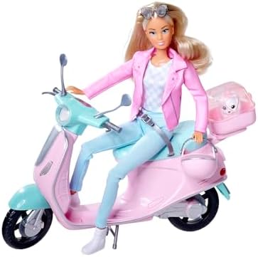 Simba Steffi Love Chic City Scooter Doll Set, 29 cm Fashion Doll with 27 cm Pink Scooter