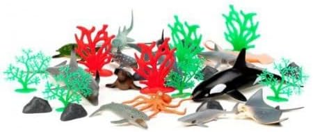 30 pcs ocean animal playset in 3.2L bucket