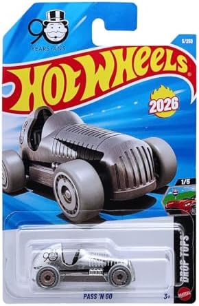 Hot Wheels Pass 'N Go [Silver] Drop Tops 1/5, 5/250 New for 2026! 1