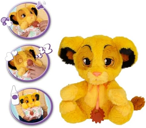 BABY PAWS Simba, Interactive Plush Toy with Sound Function when Opening and Closing the