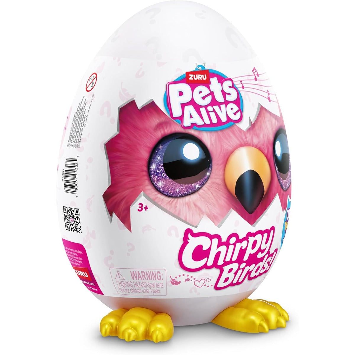 Pets Alive Chirpy Birds (Flamingo) by ZURU, Electronic Pet That Speaks, Giant Surprise Egg, Stickers, Comb, Fluffy Clay, Bird Animal Plush for Girls