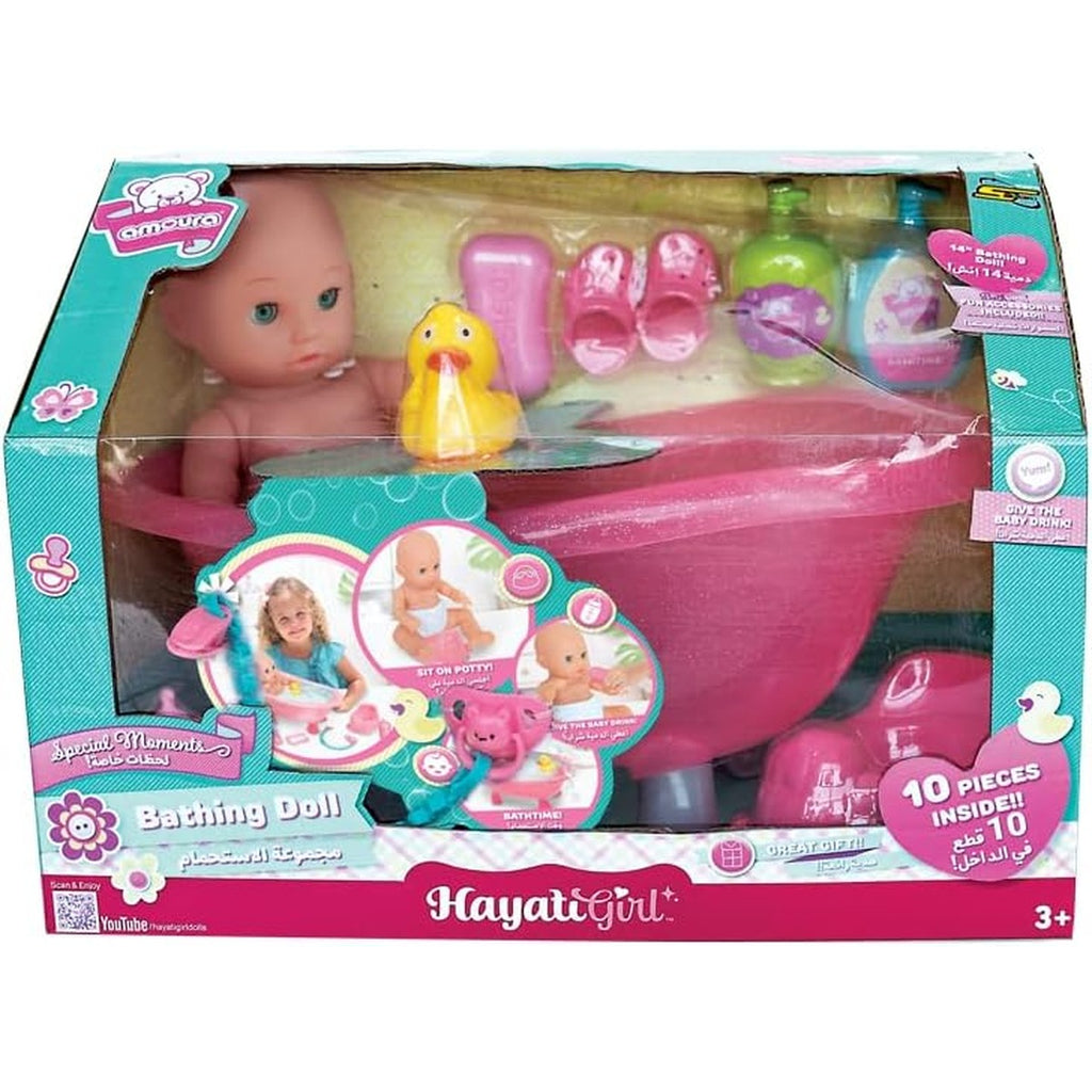 Toypro Hayati Girl Baby Amoura Value Doll Bathing Set, 14