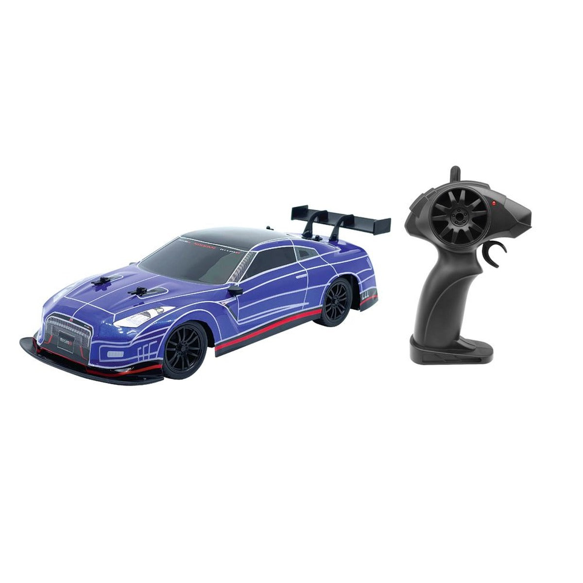 D-Power - 1:16 Nissan Gtr Rc Car With Vapor Exhaust Effect - 2.4ghz Remote Control - For Kids Ages 6+