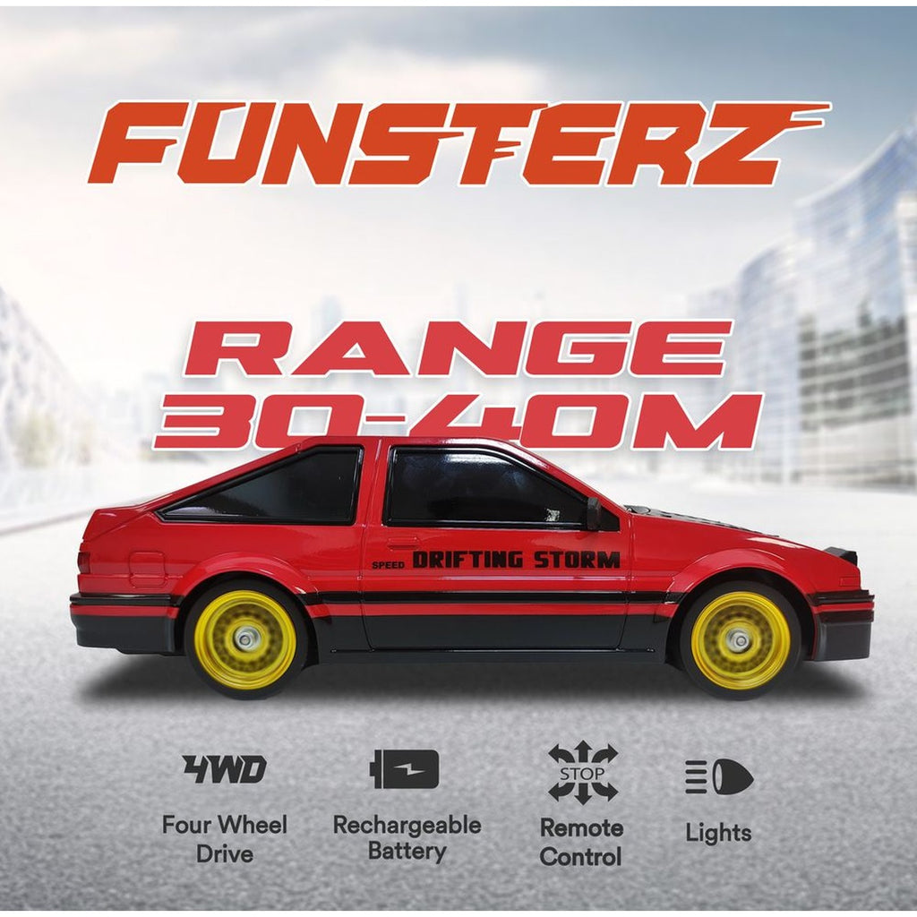Funsterz - Drift Series RC Car - Drifting Storm Edition - Red
