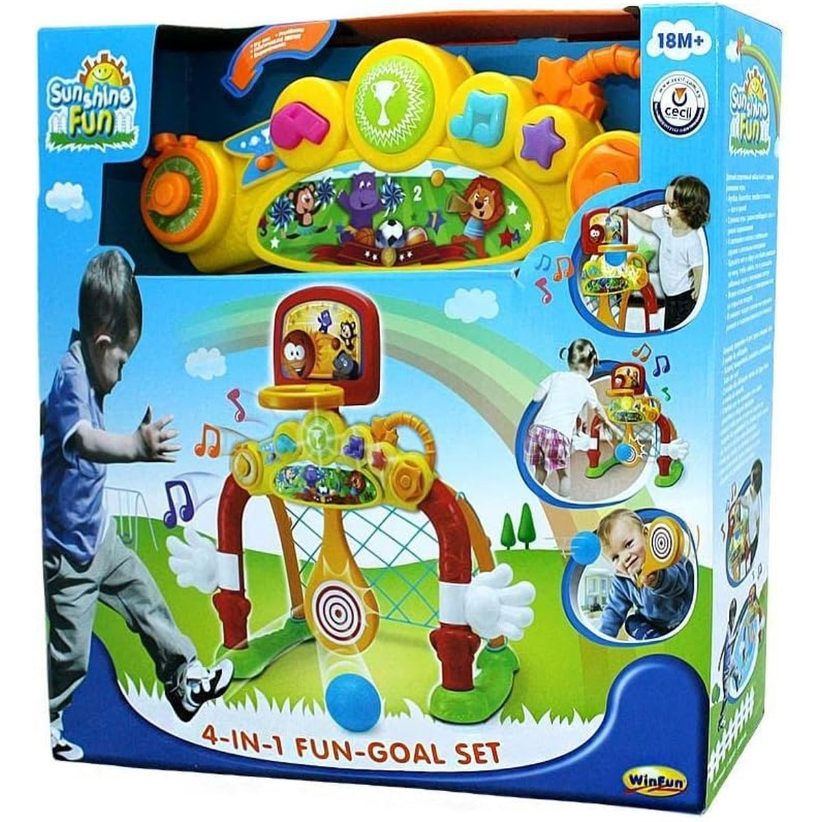 Winfun 4-in-1 Fun-Goal Set - Soccer, Basketball, Bowling & Golf Game Set with Target Practice | Interactive Play with