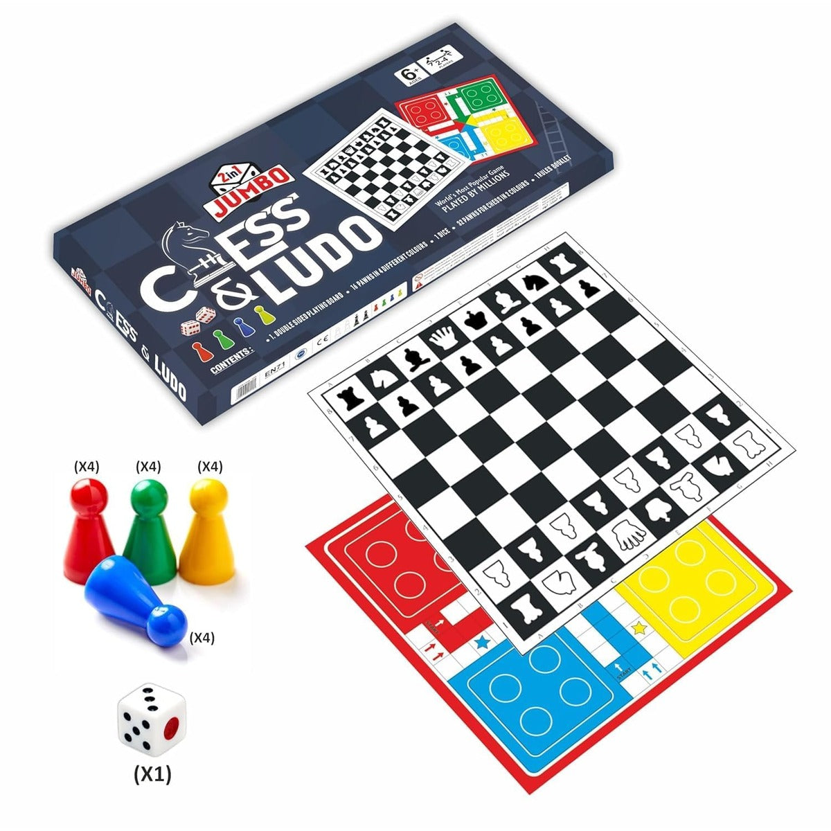 Ankit Toys & Games 2in1 Chess & Ludo Jumbo Game Set