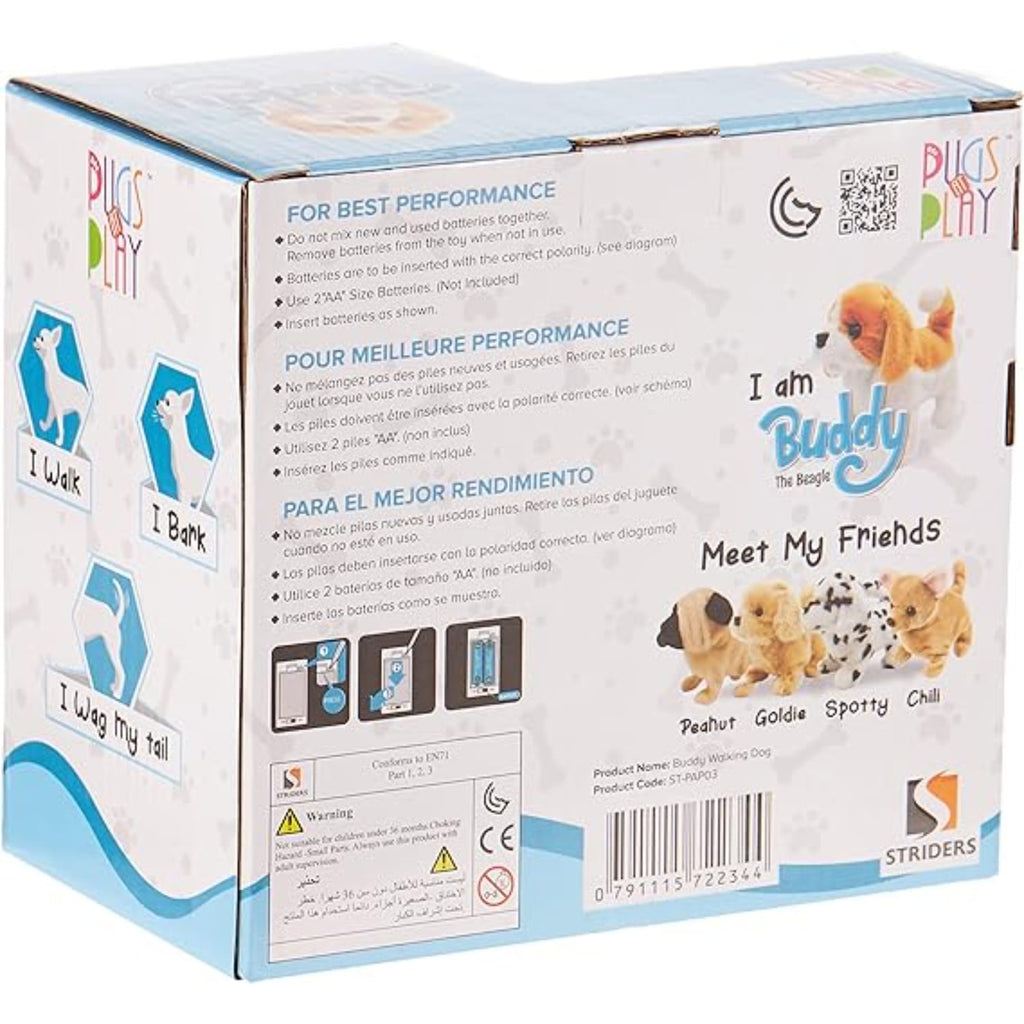 Pugs at Play Buddy Functional Dog, Orange/ White, PAP03