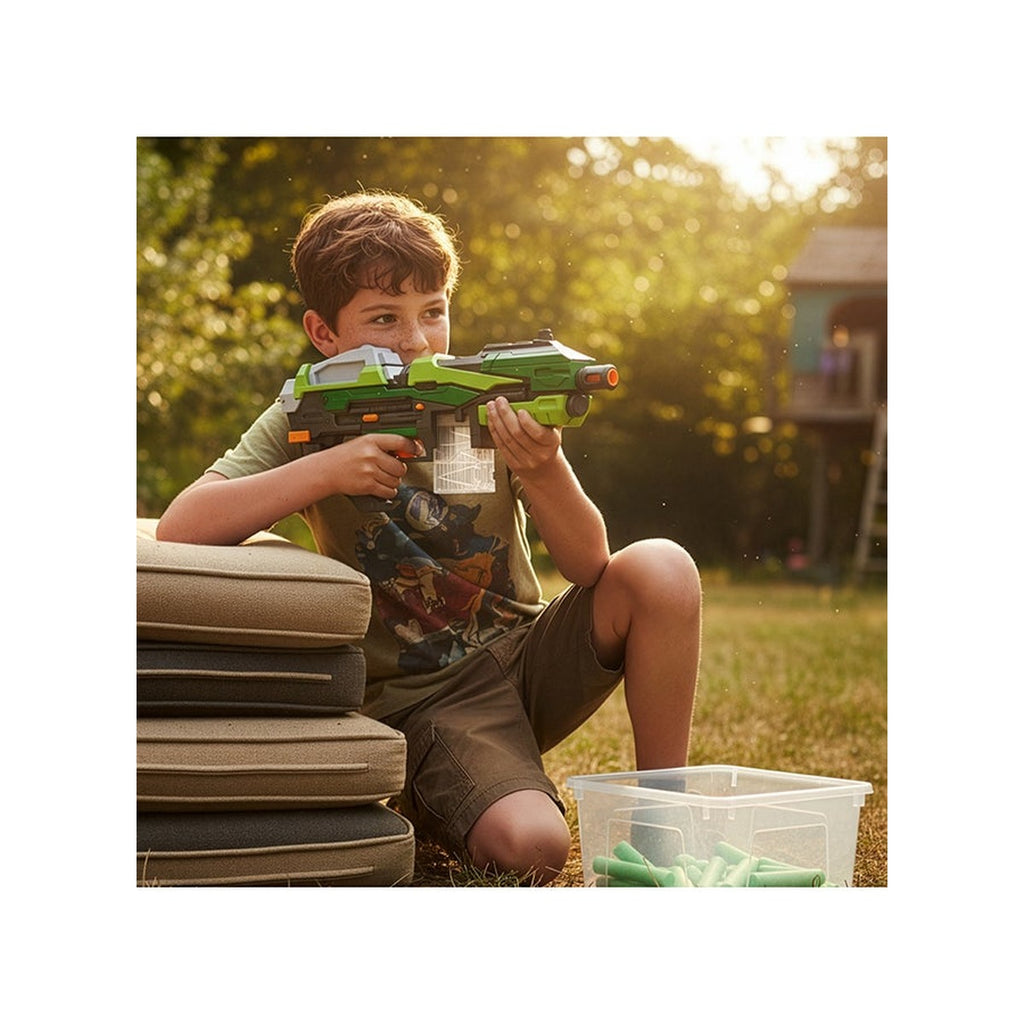 Hip Shot, Battlefield Wolf XII Automatic Dart Blaster Toy with 10 Soft Darts for Kids, Battery Operated Toy Includes Switch Loader Magazine, Shooting Range, Action Toy Gun for, Ages 8+, 45 ft