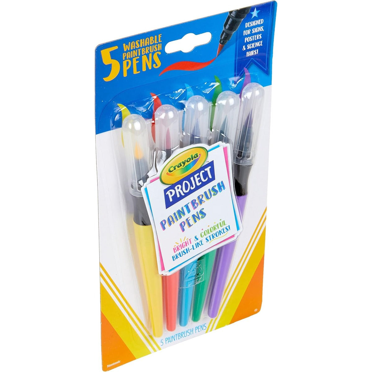 Crayola Washable No Drip Paint Brush Pens, Paint Set for Kids, 5 ct
