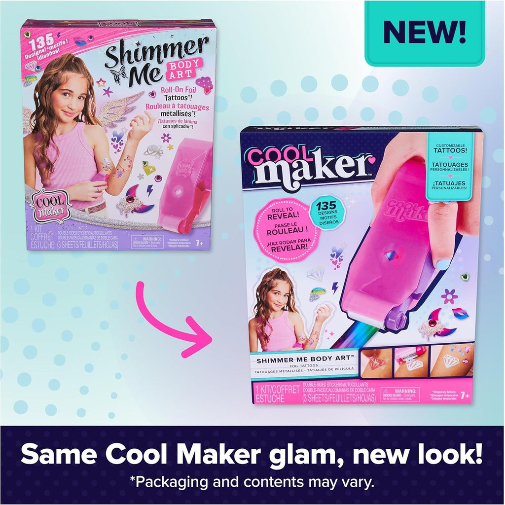 Shimmer Me Body Art Kit by Cool Maker: 135 Temporary Tattoo Designs, Foils