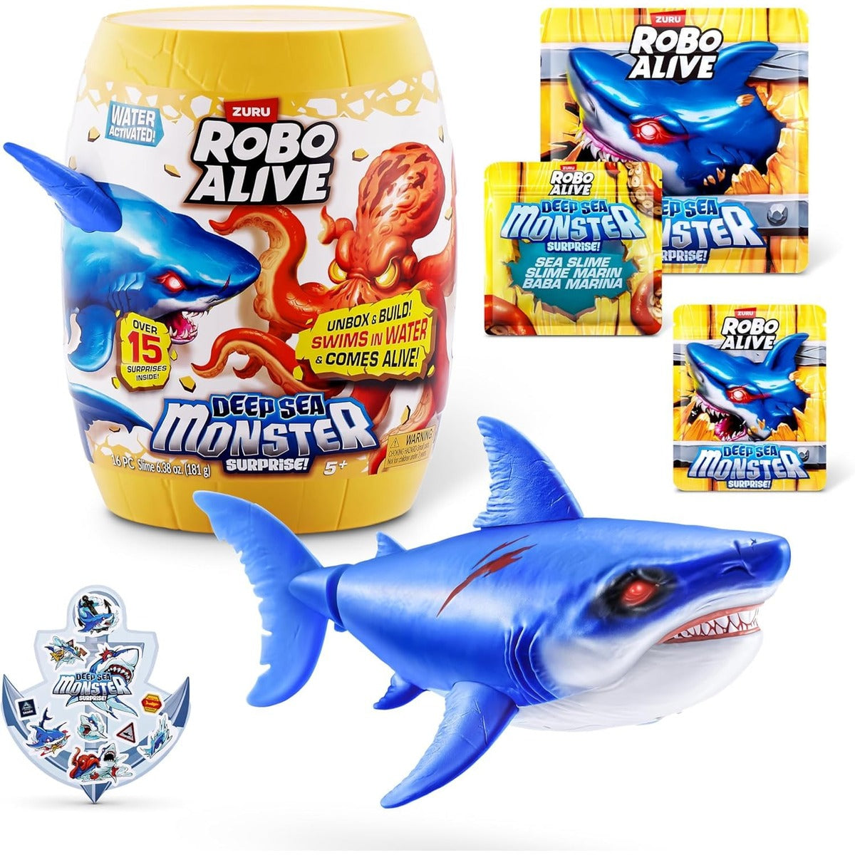 ZURU Robo Alive Deep Sea Monster Surprise Shark Figure