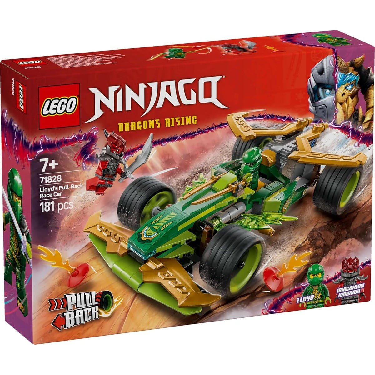 LEGO 71828 Ninjago Lloyd's Pull Back Race Car, Toy