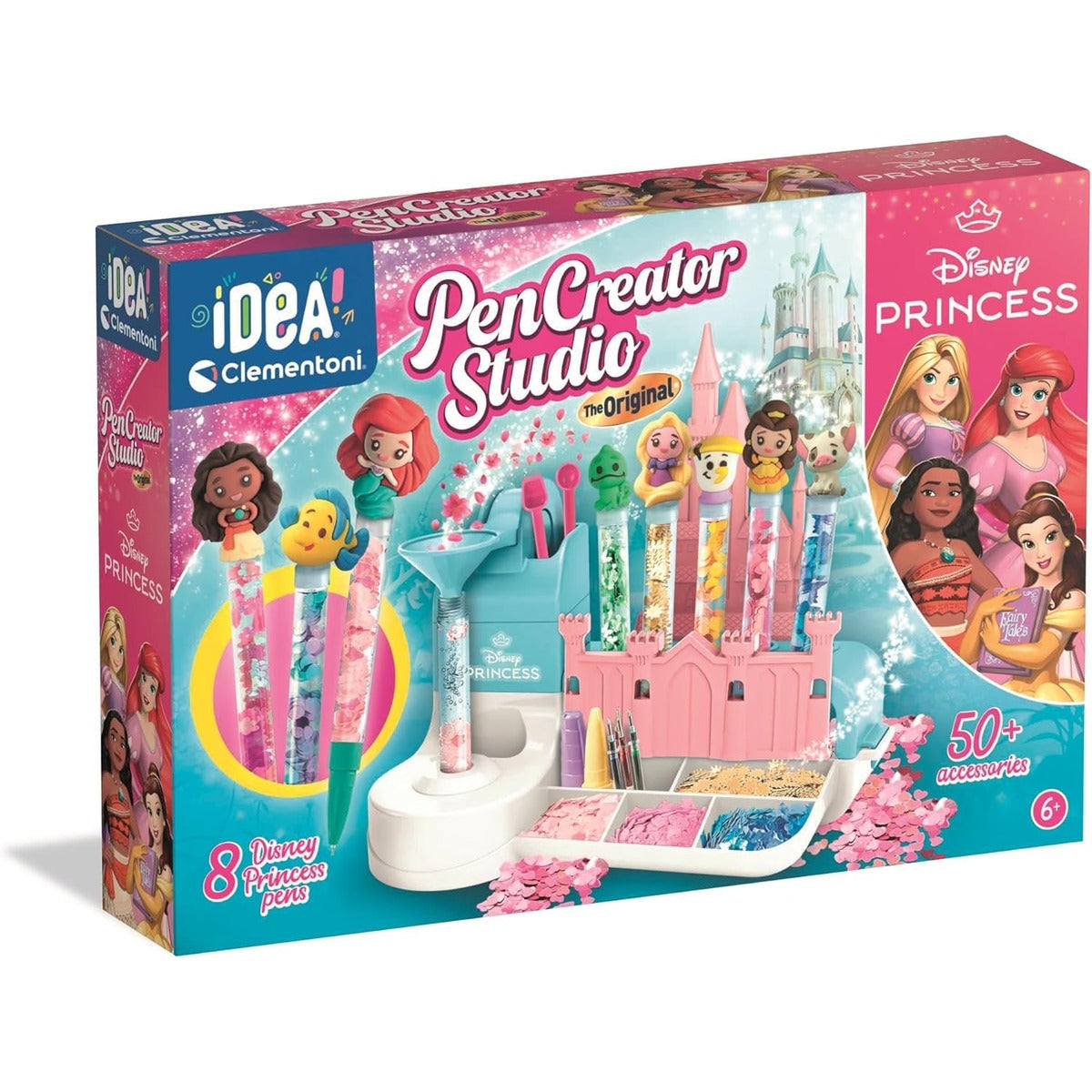 Clementoni Idea My Pen Atelier Disney Princess - DIY Pen Set with Pens, Figures, Decorations & Stickers - Creative Toy & Gift Set for Children from 6 Years, 18202
