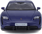 Bburago -18-21098B Porsche Taycan Turbo S in Blue in 1/24 Scale (18-21098B), Unisex, Children, Colour