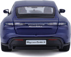 Bburago -18-21098B Porsche Taycan Turbo S in Blue in 1/24 Scale (18-21098B), Unisex, Children, Colour