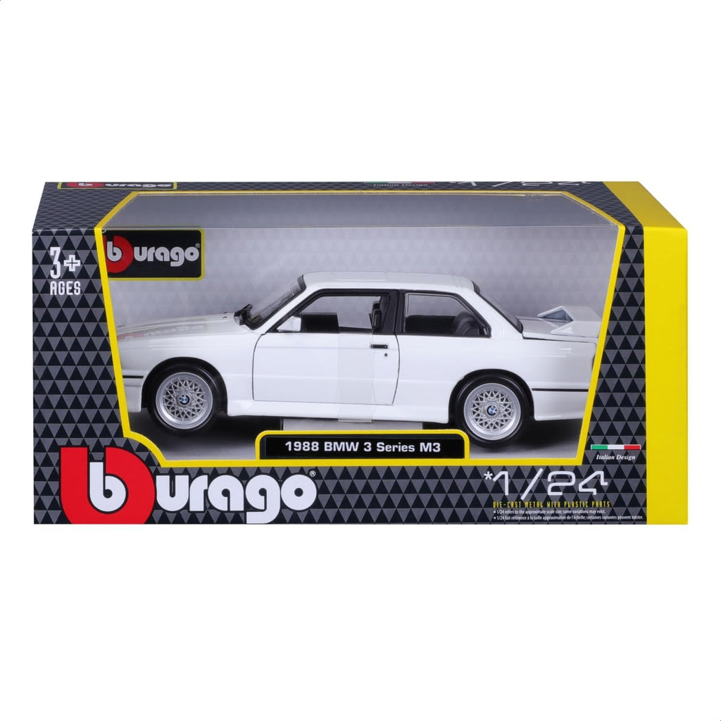 Bburago (E30 May Cheong Group 1:24 BMW M3 1988 White Car for Children from 3 Years 21100W, L