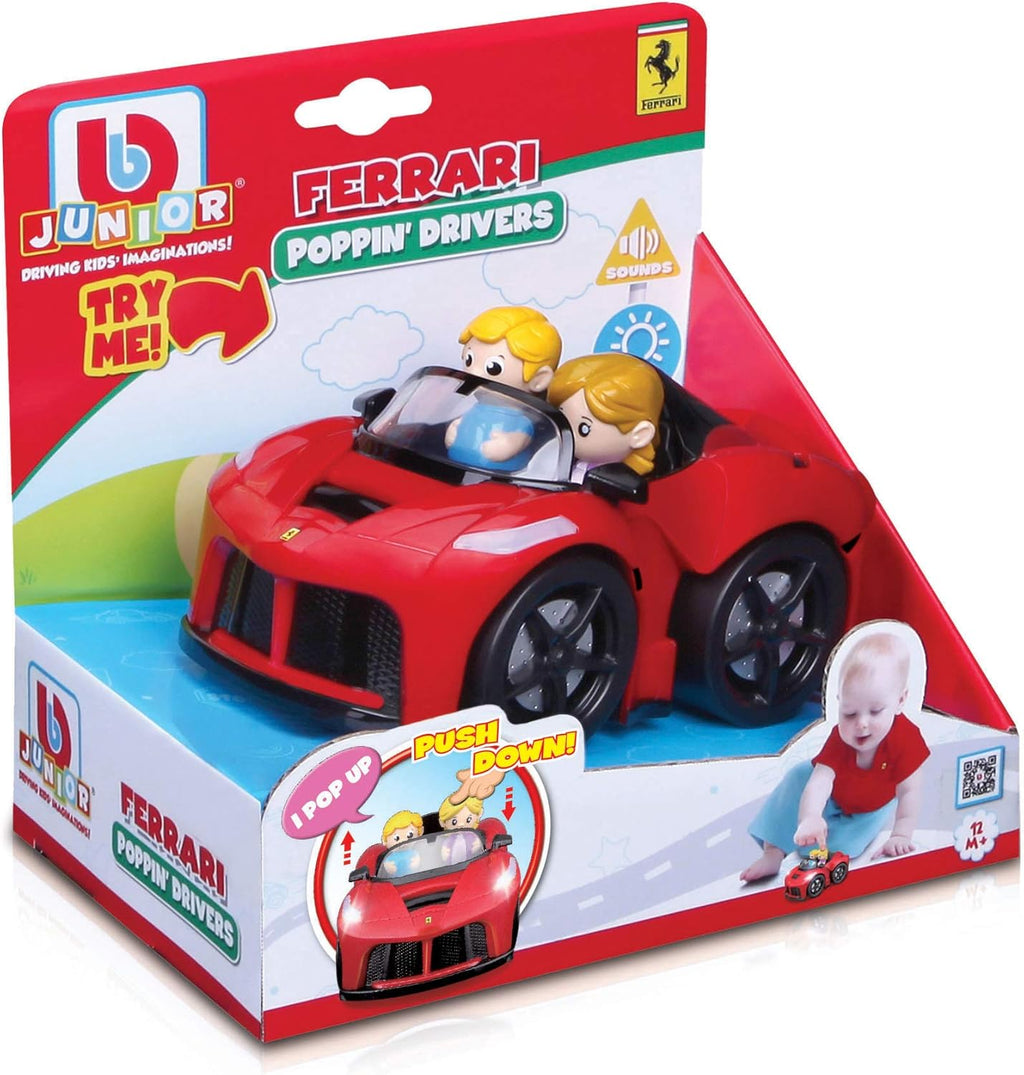 Bburago Bb Junior Ferrari Poppin Drivers Preschool Toy Car, Red