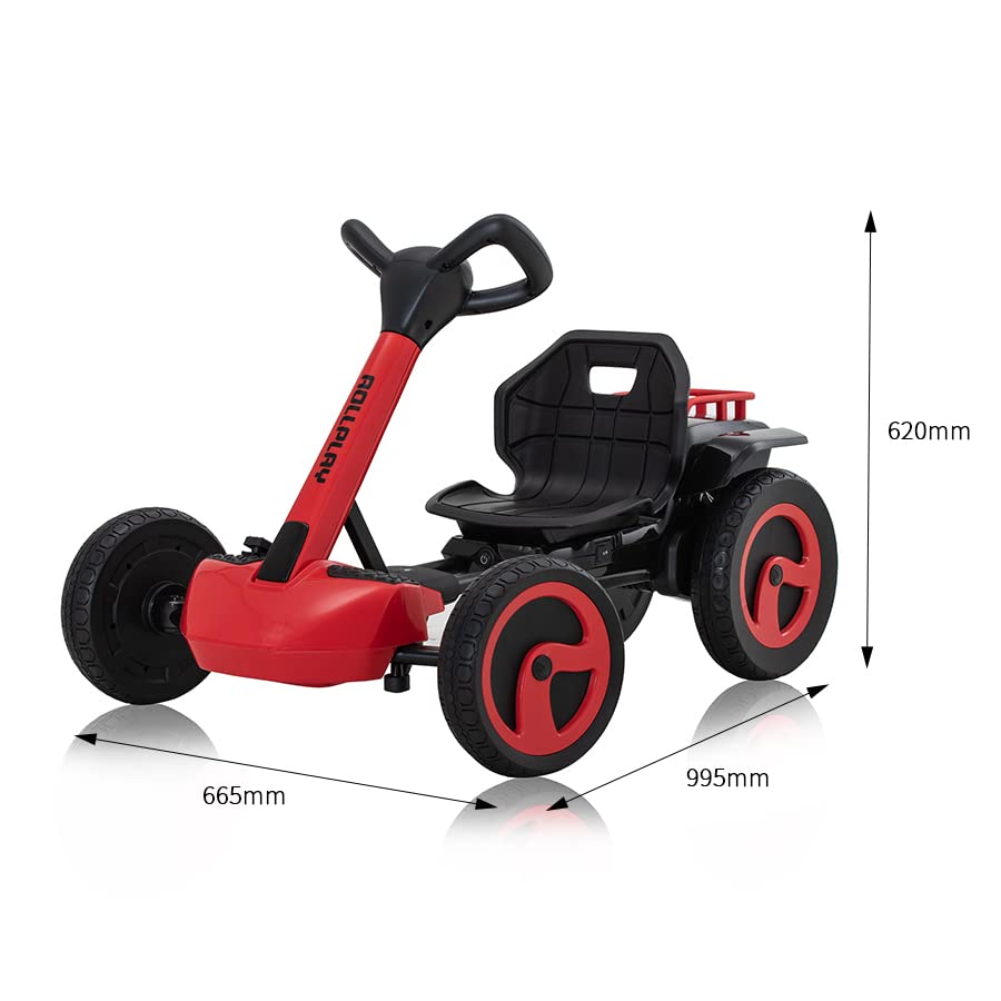 Rollplay 35441 FLEX XL Go Kart Electric Vehicle with 12 Volt Battery, Red