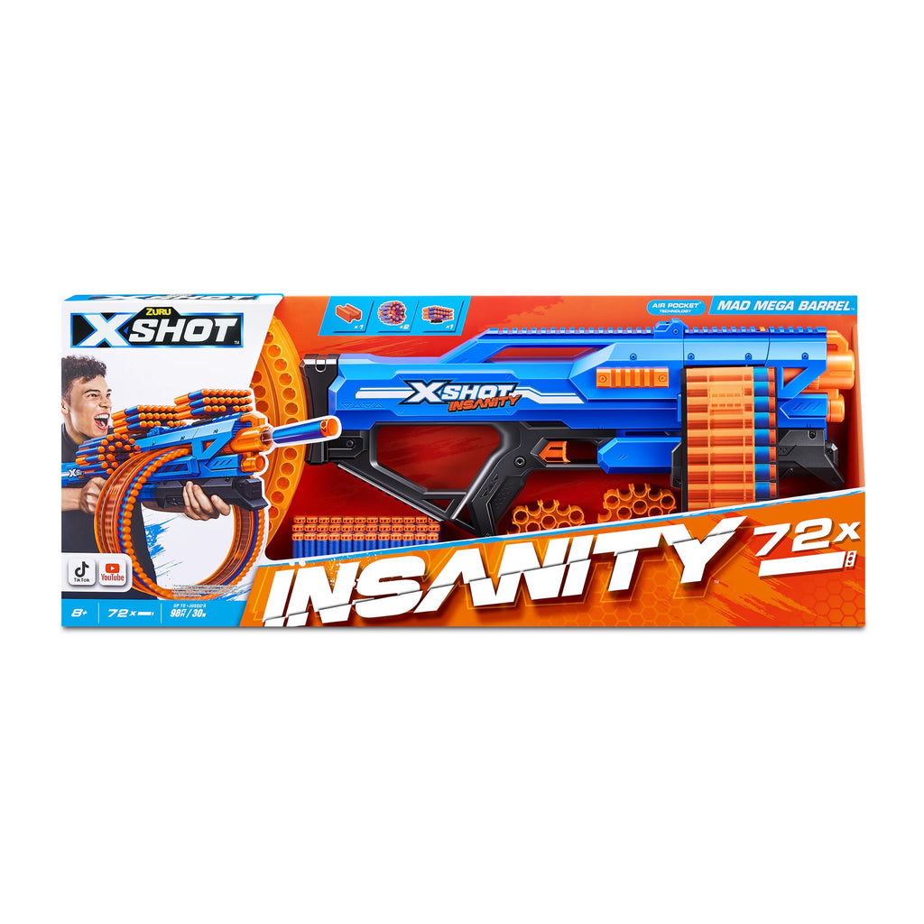 XSHOT Insanity Mad Mega Barrel Blaster Open Box, Exciting Toy Gun