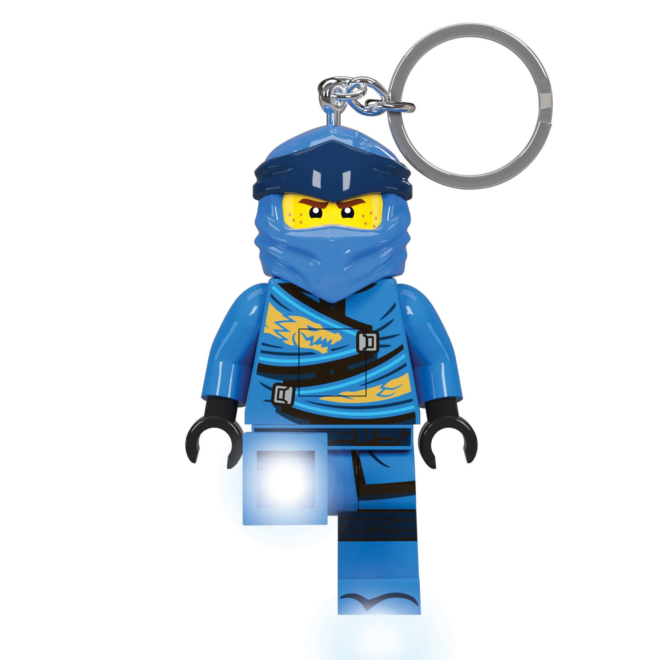 LEGO Ninjago Large 3 Inch Tall Figure Keychain Light - Jay (KE148H)