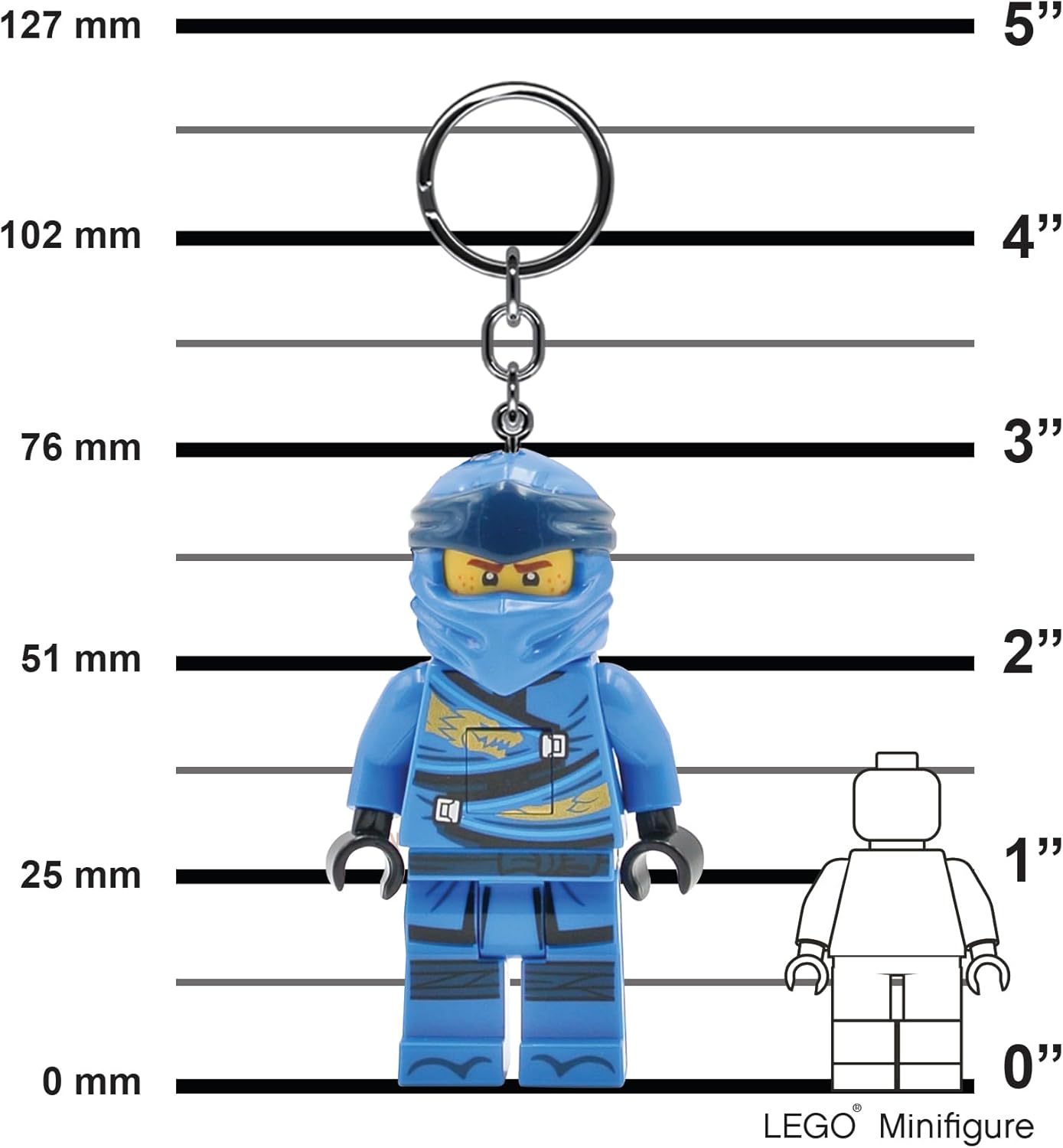 LEGO Ninjago Large 3 Inch Tall Figure Keychain Light - Jay (KE148H)