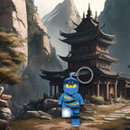 LEGO Ninjago Large 3 Inch Tall Figure Keychain Light - Jay (KE148H)