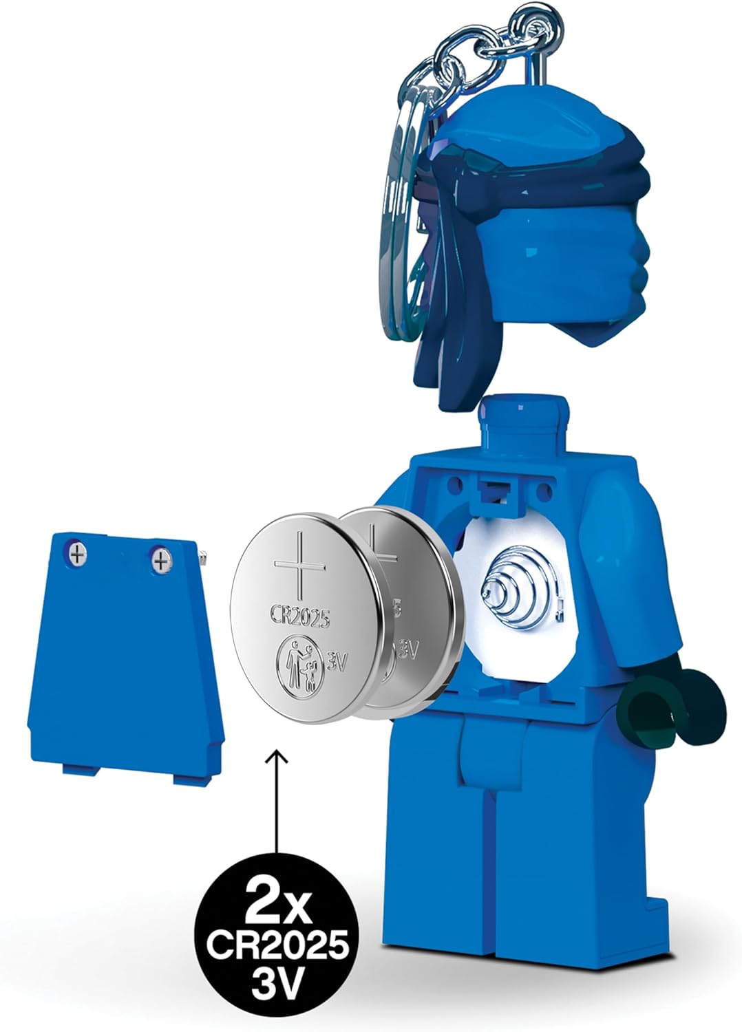 LEGO Ninjago Large 3 Inch Tall Figure Keychain Light - Jay (KE148H)
