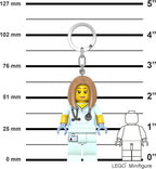 LEGO City Large 3 Inch Tall Figure Keychain Light - Veterinarian/Nurse (KE156H)
