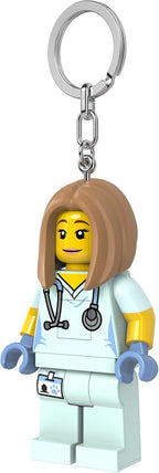 LEGO City Large 3 Inch Tall Figure Keychain Light - Veterinarian/Nurse (KE156H)