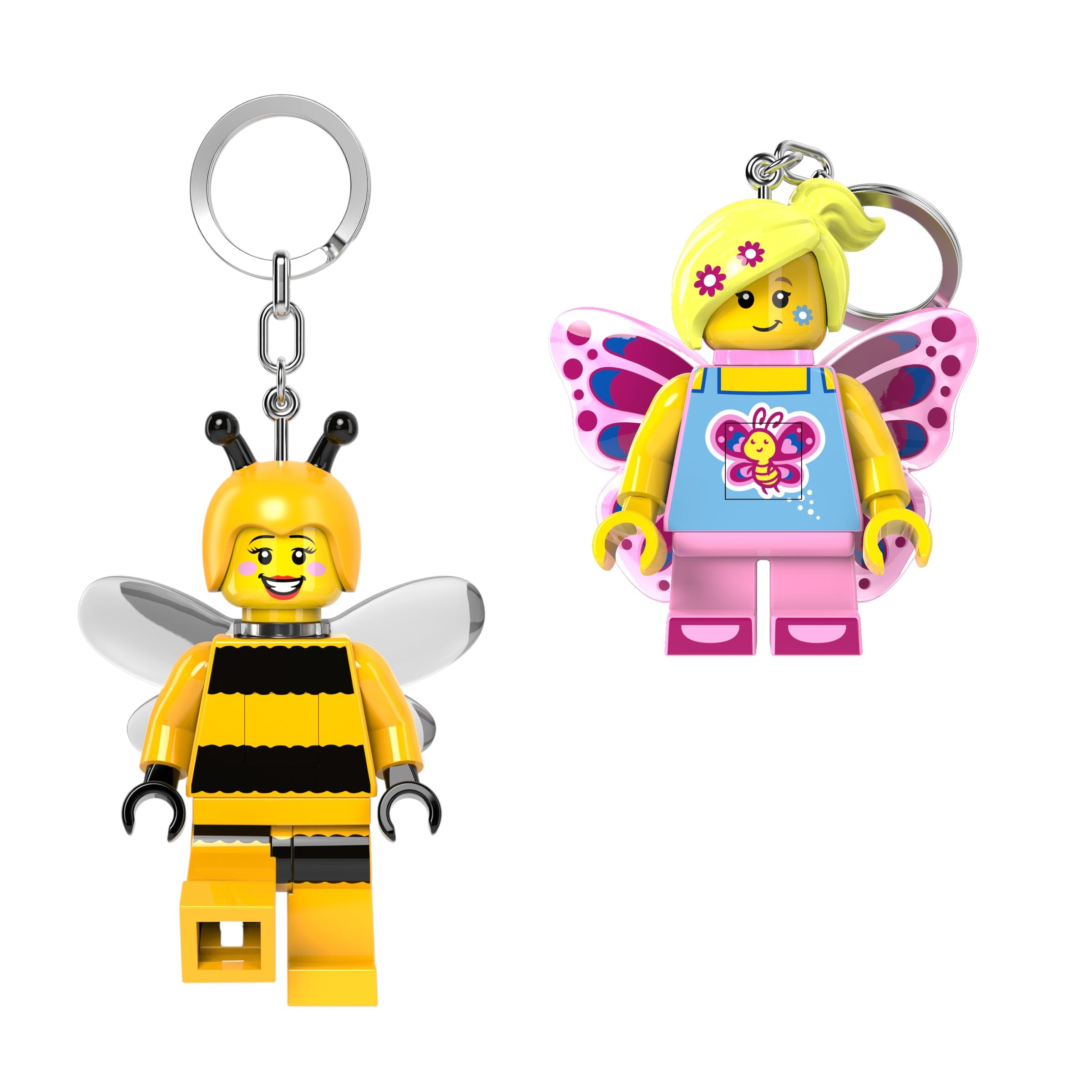 LEGO Butterfly Girl & Bumblebee Girl Keychain Light Bundle