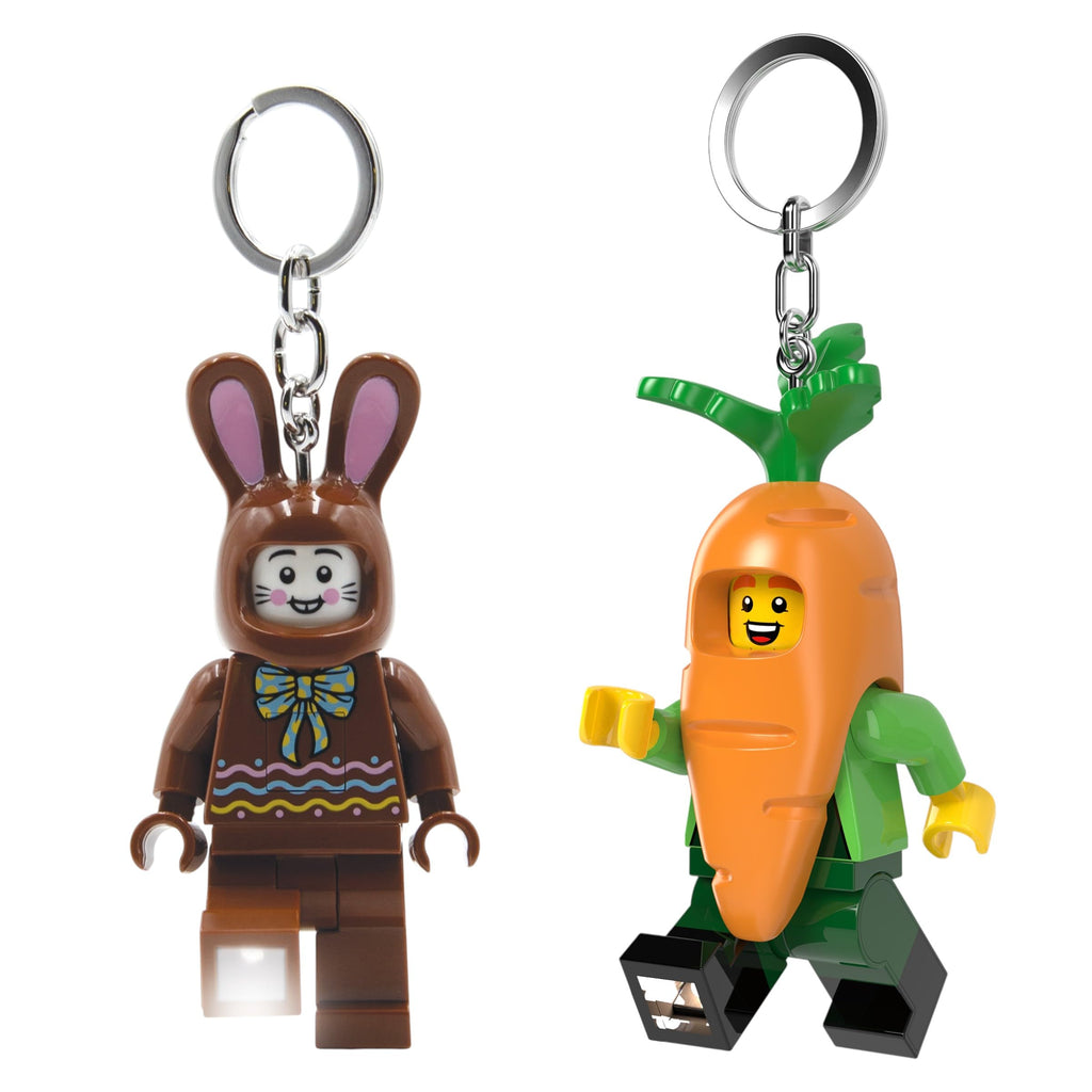 LEGO Chocolate Bunny & Carrot Mascot Keychain Light Bundle