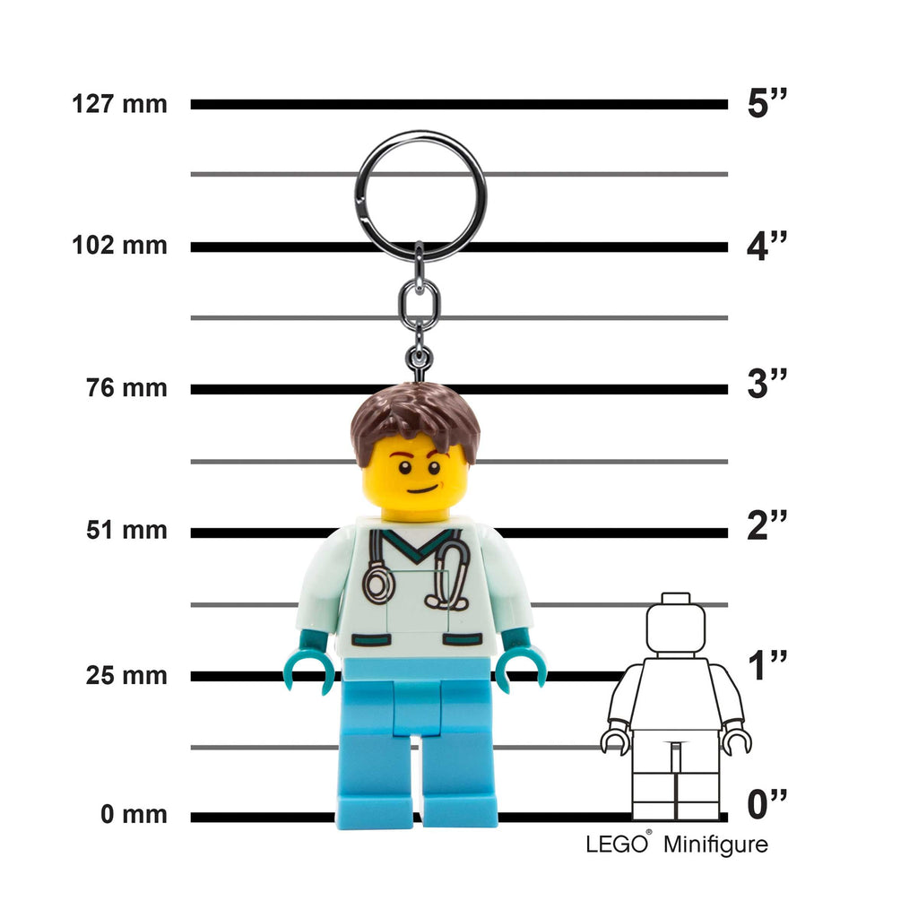LEGO Minifigures Keychain Light - Male Nurse - 3 Inch Tall Figure (KE194H)