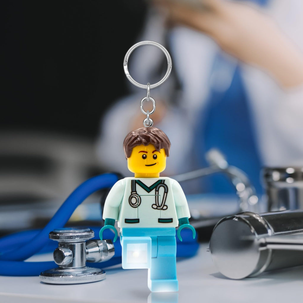 LEGO Minifigures Keychain Light - Male Nurse - 3 Inch Tall Figure (KE194H)