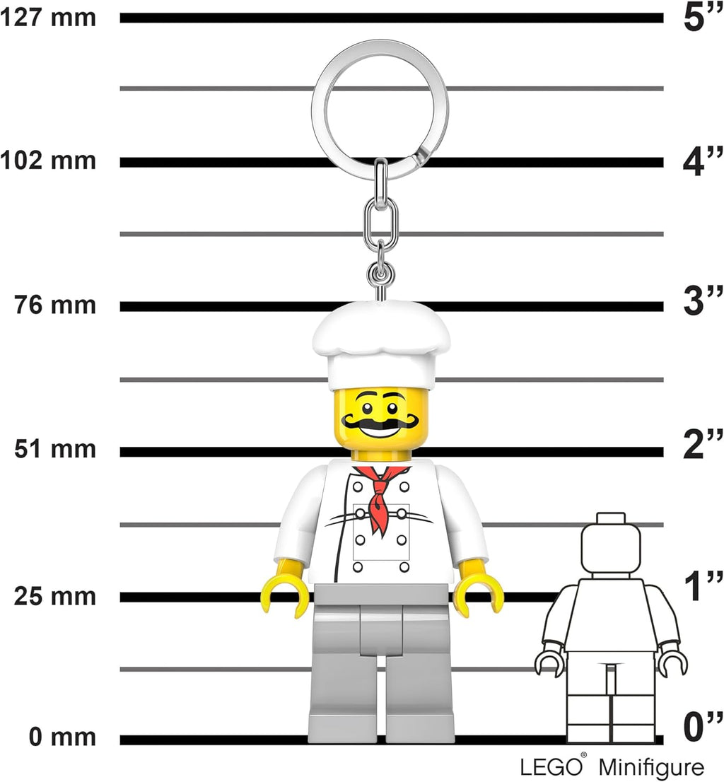 LEGO Minifigures Large 3 Inch Tall Figure Keychain Light - Chef (KE24H)